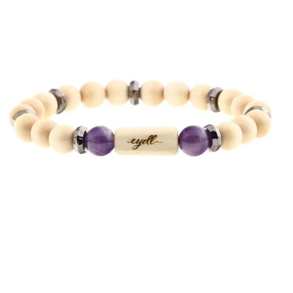 "Weisheit" beads bracelet Energy Prince (maple) - EYDL - with amethyst